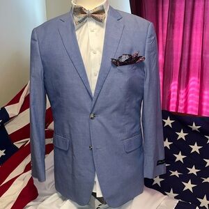 Alan Flusser Brand New Light Blue Double Vent Blazer